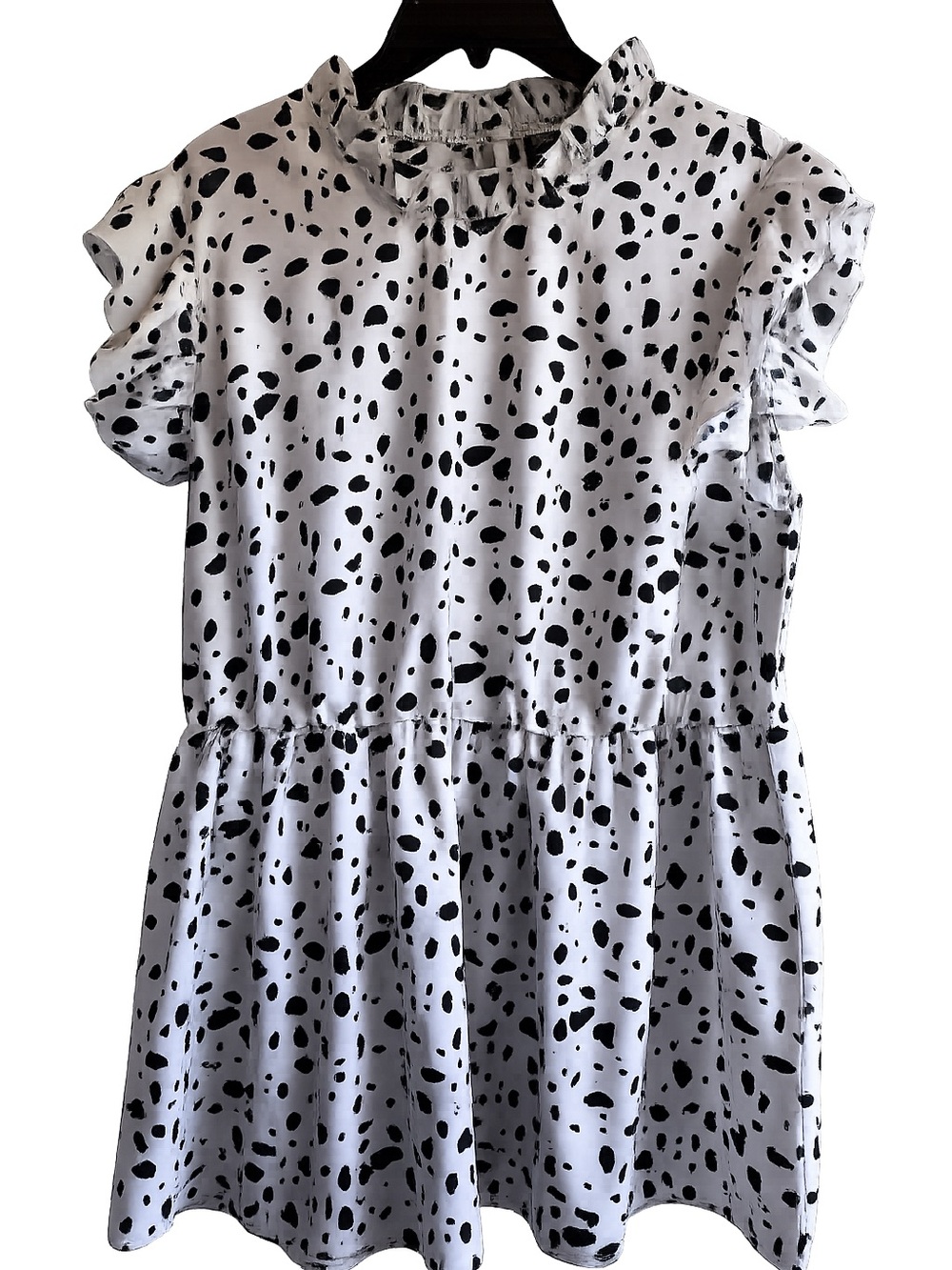 SHEIN White Shirt with Black Spot Print